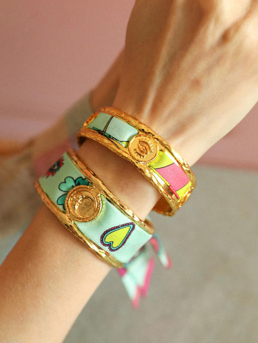订购14周到｜AN-NEE-IRMA-薄荷绿 幸运予你 1cm 丝巾手镯［法国设计师］ 商品图0