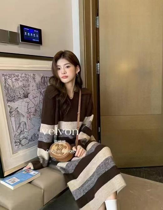 D112540polo领针织毛织配大衣打底连衣裙秋冬季新款毛衣裙 商品图8