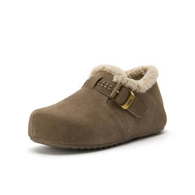 【云粉节】BF楼Bata勃肯鞋女2025冬款牛剖皮保暖厚底加绒毛毛单鞋31503DM5   吊牌价959   活动价599