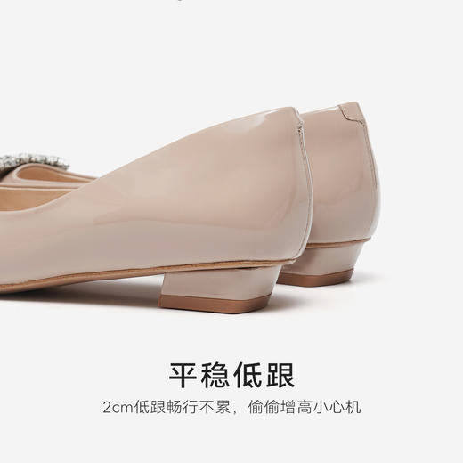 【小方镜系列】星期六26春新款优雅方头晶扣低跟单鞋SSE1111034 商品图11