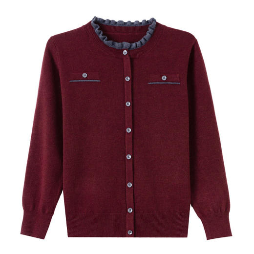 CC木耳边领毛衣女短款秋冬2025新款洋气时尚上衣针织打底衫 商品图4