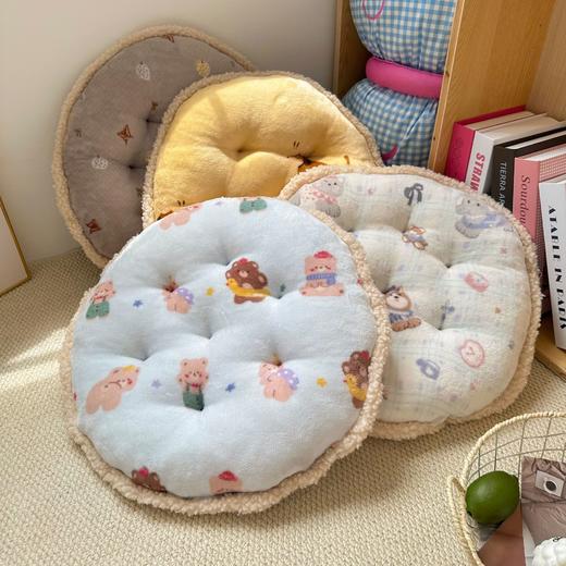 【YW】无忧购49元2件冬季新款圆形牛奶绒卡通坐垫可爱办公室椅垫阳台蒲团飘窗垫（截单后3-5天发货) 商品图3