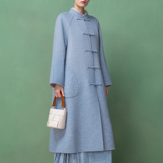 【林栖设计小店】（现货）绵羊毛双面呢渐变多色国风盘扣2025秋冬新款外套大衣女T1954263 商品图6