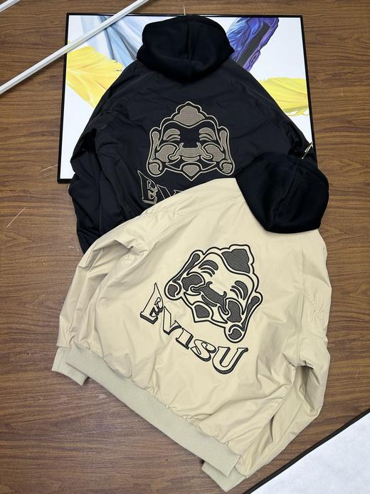 D112580假两件帽子不可拆25SS秋冬新款浮刺绣连帽棉衣夹克外套 商品图3