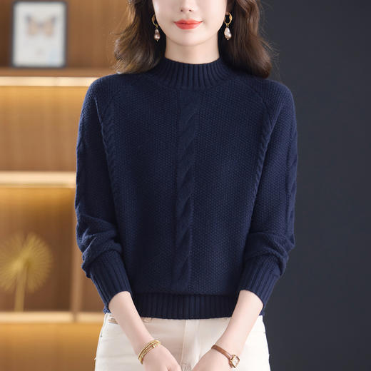 CC半高领毛衣女士短款秋冬2025新款洋气厚款上衣针织打底衫 商品图3