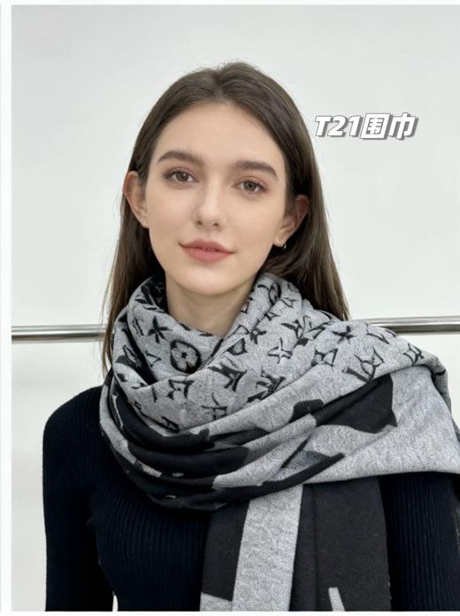 D112573保暖舒适亲肤情侣款可双面佩戴羊绒围巾 商品图11