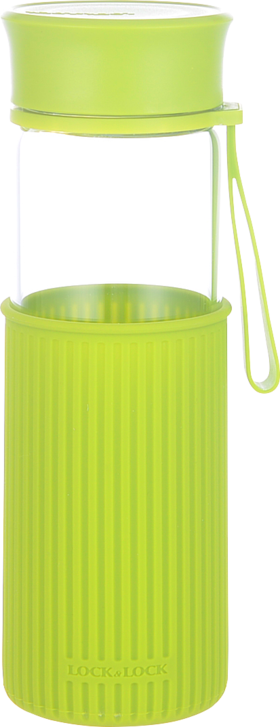 6943620516732 乐扣乐扣新款耐热玻璃水杯便携花茶杯带隔热硅胶套 绿色500ml