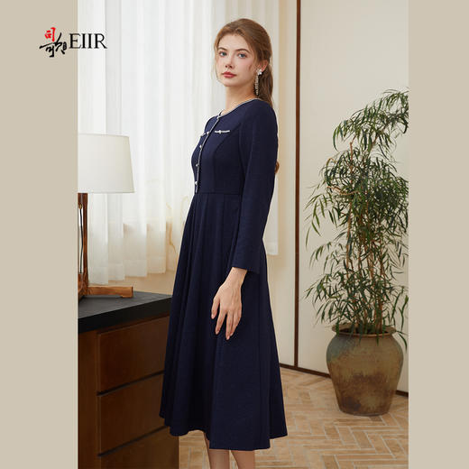 司歌长袖连衣裙优雅收腰秋冬女A921050X 商品图1