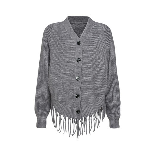 流深陌蓝毛织流苏外套 | 现货加急发 商品图4