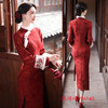 GX红色改良新中式年轻少女款长袖旗袍2025冬新款日常可穿回娘家旗袍 商品缩略图1