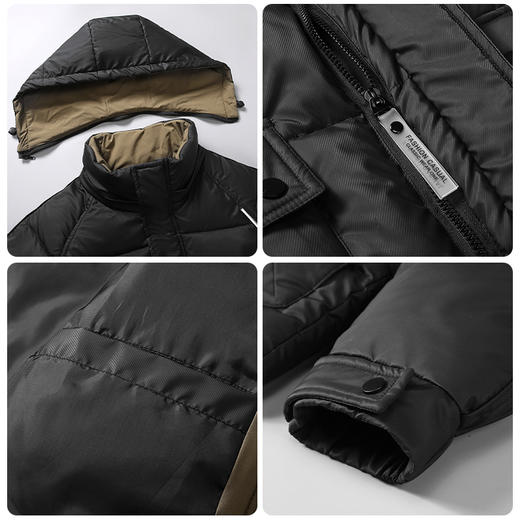2301连帽棉衣棉服男士冬季新款加厚保暖 宽松休闲棉衣防风锁温 外套不臃肿 商品图3