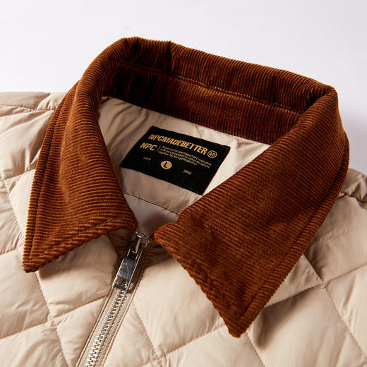 NPC撞色翻领菱格羽绒服90白鸭绒夹克保暖防风外套冬季NP5ADJ01 商品图1