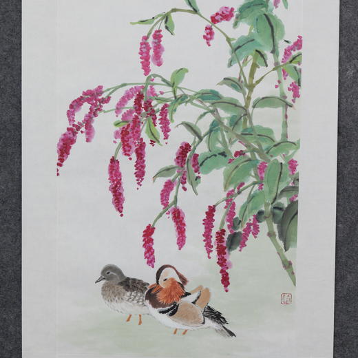 卓愿《花溪依依》97x45CM 手绘纸本宣纸国画作品 商品图2