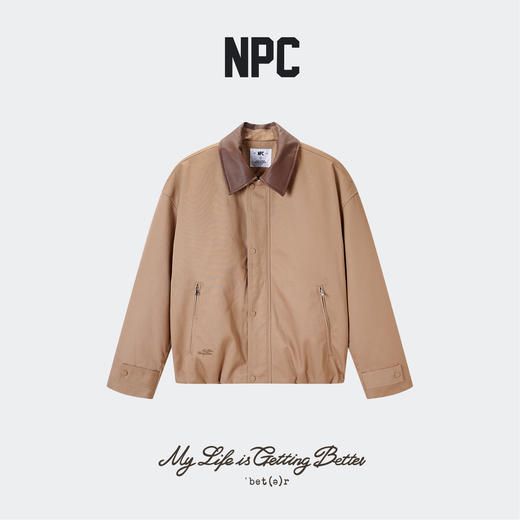 NPC潮牌刺绣logo撞色衣领棉服巴恩风翻领羊毛棉冬季上新NP59PJ10 商品图0
