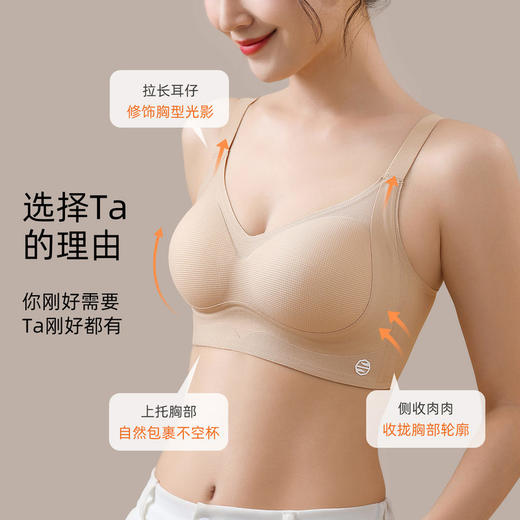 SDE-932#  秋冬华夫格隐形粉底液内衣无钢圈提拉收副乳文胸新年红色胸罩（单件） 商品图1