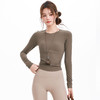 跃牌【海听系列】新款长袖瑜伽服女休闲圆领短款打底运动修身显瘦跑步健身速干上衣CY02 商品缩略图3
