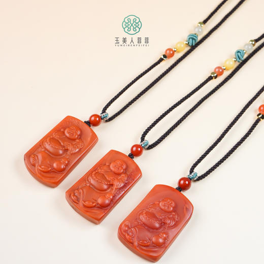 D南红玛瑙吊坠-福禄佛方牌35*20# 商品图0