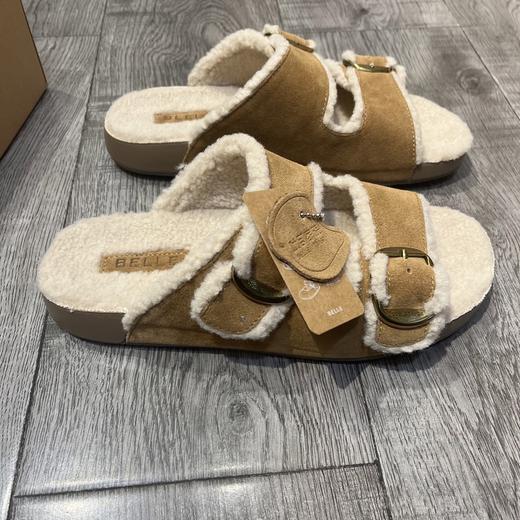 D112506吐司厚底毛毛勃肯鞋女2025冬季新款可外穿拖鞋子 商品图2