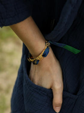 订购14周到｜AN-NEE-QUEEN-绿调 波西米亚 1cm 丝巾手镯［法国设计师］
