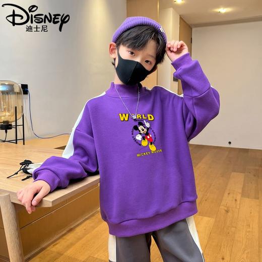 迪士尼男童卫衣秋冬2023新款儿童保暖衣加绒加厚大童上衣冬季棉衣 商品图1