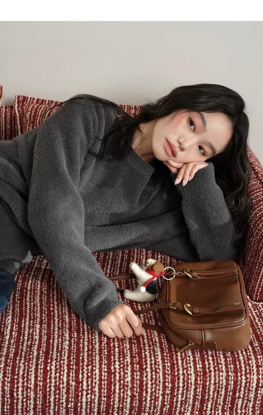 D112525气质毛衣收腰长袖针织衫25秋冬季新款女装大衣内搭打底衫 商品图6