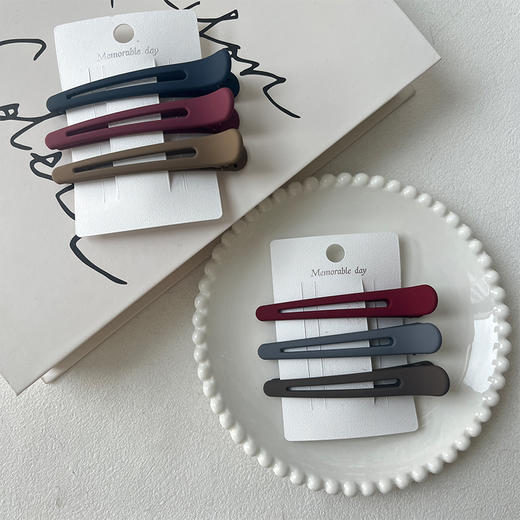磨砂经典鸭嘴夹组合发夹（3个）-纪念日百货门店同款167446426 商品图4