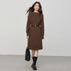 【年货节】熙世界轻职场复古棕色针织连衣裙女冬季通勤天丝羊毛松弛感毛衣裙 商品缩略图2