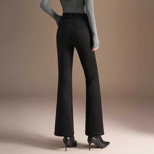 「自」全新升级【铂金会员183/天猫249/差价66】(20741)洛诗琳时尚高腰加绒喇叭裤2025冬季新款气质修身休闲微喇裤 商品图4