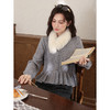 鹿向南「星河鹭起」法式灰色长袖毛衣秋冬新款百搭气质短款上衣女 商品缩略图4