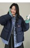D112527假两件衬衫拼接羽绒服翻领外套冬季新款女休闲格子上衣 商品缩略图2