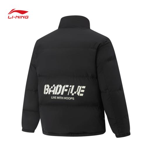 李宁反伍BADFIVE男子防泼水保暖宽松鸭绒短羽绒服AYMV129 商品图3