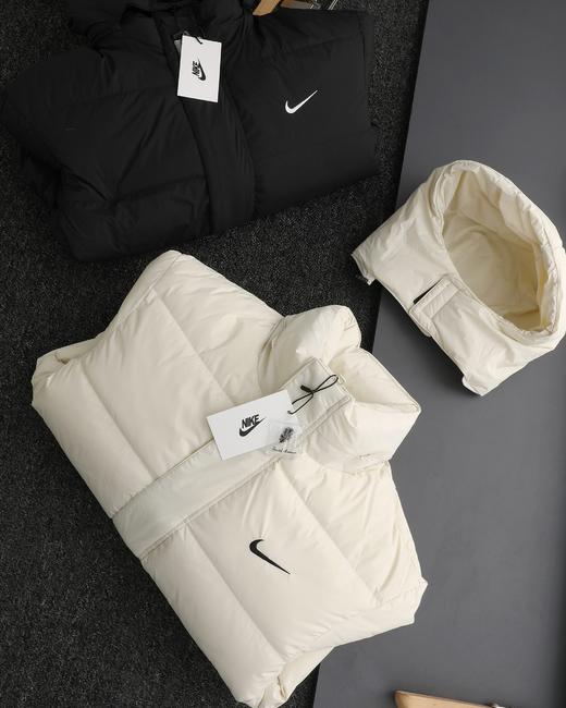 D112541梭织面料防风拒水连帽纯色羽绒服夹克 商品图5