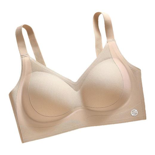 SDE-932#  秋冬华夫格隐形粉底液内衣无钢圈提拉收副乳文胸新年红色胸罩（单件） 商品图4