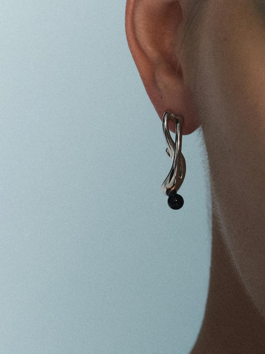 sawdust｜止观 二 Earrings SDGW03E02S5 [ 耳环 银+黑玛瑙 ]【三-观心】 商品图0