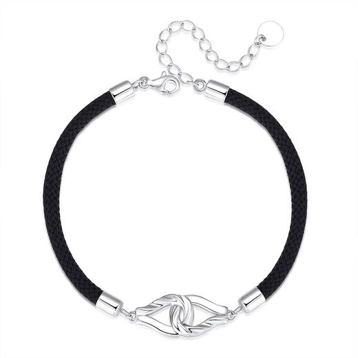 卡蒂罗KADER 环环相扣情侣手链 两心环扣怦然心动925银精致时尚氛围感可调节拼接链 恋爱频率简约百搭七夕 商品图1