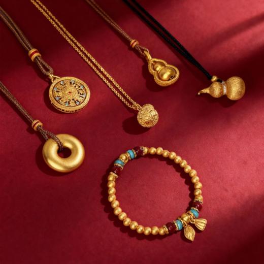 新款！灵珠 沙金手串/项链/福禄罗盘 手工串珠 多款可选 商品图0