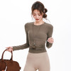 跃牌【海听系列】新款长袖瑜伽服女休闲圆领短款打底运动修身显瘦跑步健身速干上衣CY02 商品缩略图1