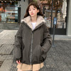 冬季新款国潮座山毛绒连帽毛领棉服设计感加厚时尚棉衣派克服外套 商品缩略图0