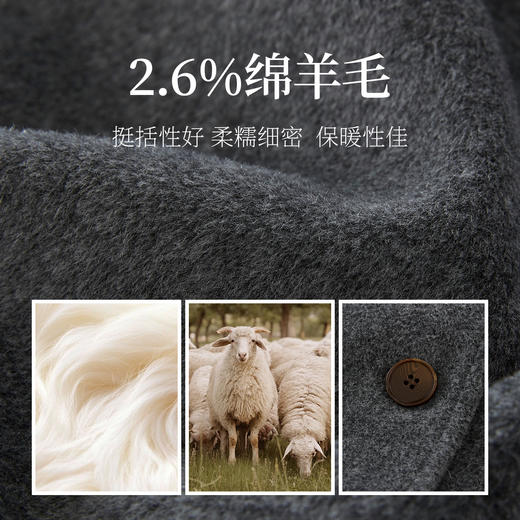 【11/26新品】熙世界可拆卸针织连帽毛呢大衣女2025冬季新款中长款羊毛呢子外套 商品图2