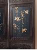 【已售】独角鹿西洋古董19世纪末日本明治时期出品实木精雕传统花鸟主题芝山镶嵌两曲屏风 商品缩略图3