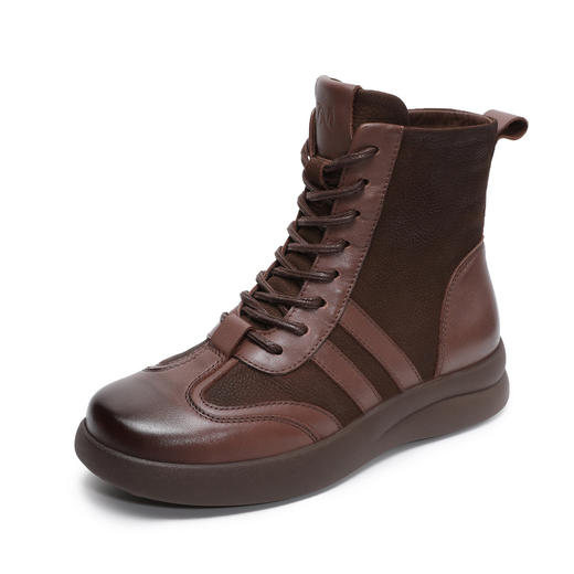 头层牛皮马丁靴靴，复古休闲百搭短筒系带真皮德训女鞋ZM258703 商品图4