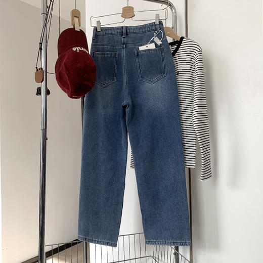 特价出！ 不退换！显瘦不臃肿的加绒直筒阔腿牛仔裤！ 商品图11