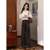 鹿向南「巧克栗」垂感咖色休闲裤女秋冬新款宽松显瘦阔腿长款裤子 商品缩略图3