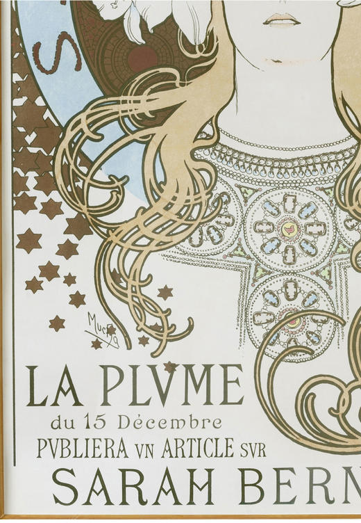 独角鹿西洋古董1896年法国出品石版画《致莎拉·伯恩哈特的敬意——她的仰慕者和朋友们》 商品图5