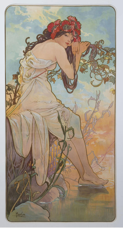 独角鹿西洋古董1896年法国出品版画作品《四季 Les Quatre Saisons》 商品图1