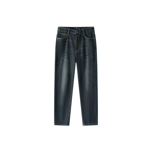 森马牛仔裤男士春季合体直筒长裤竹节肌理轻复古做旧裤子通勤百搭 商品图4