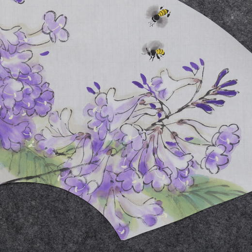 卓愿《紫风铃》33x66CM 手绘纸本宣纸国画作品 商品图2
