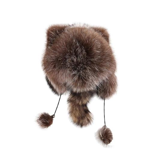 幼貉子毛「浣熊帽」冬季保暖帽防寒帽护耳加厚皮草帽子女雷锋帽男 商品图4