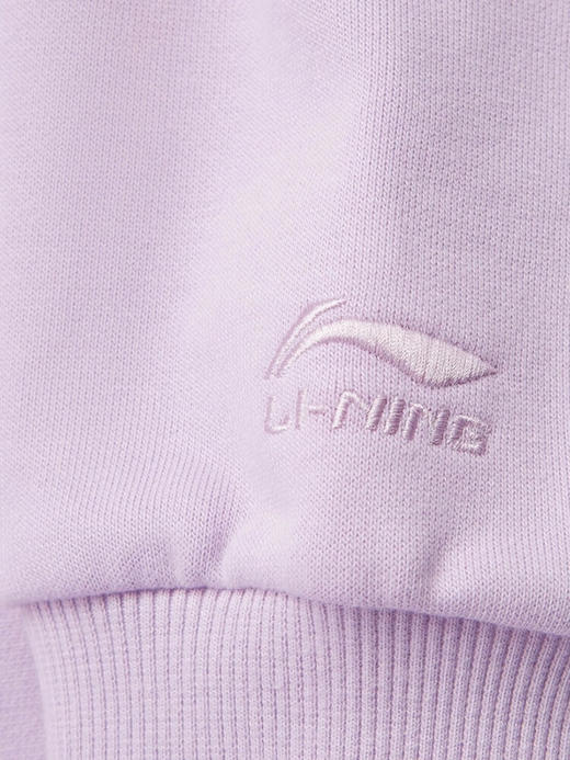 李宁加绒卫衣女宽松保暖连帽潮流时尚百搭运动上衣AWDU452 商品图4