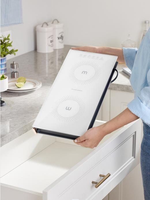 【镜面折叠暖菜板】 摩飞玻璃折叠暖菜板MR8308 & MR8309 三档调温 60S速热 4h定时暖菜 120度高温生香 优选钢化玻璃防刮耐磨 5cm边缘防烫 容量4-6道菜 商品图11